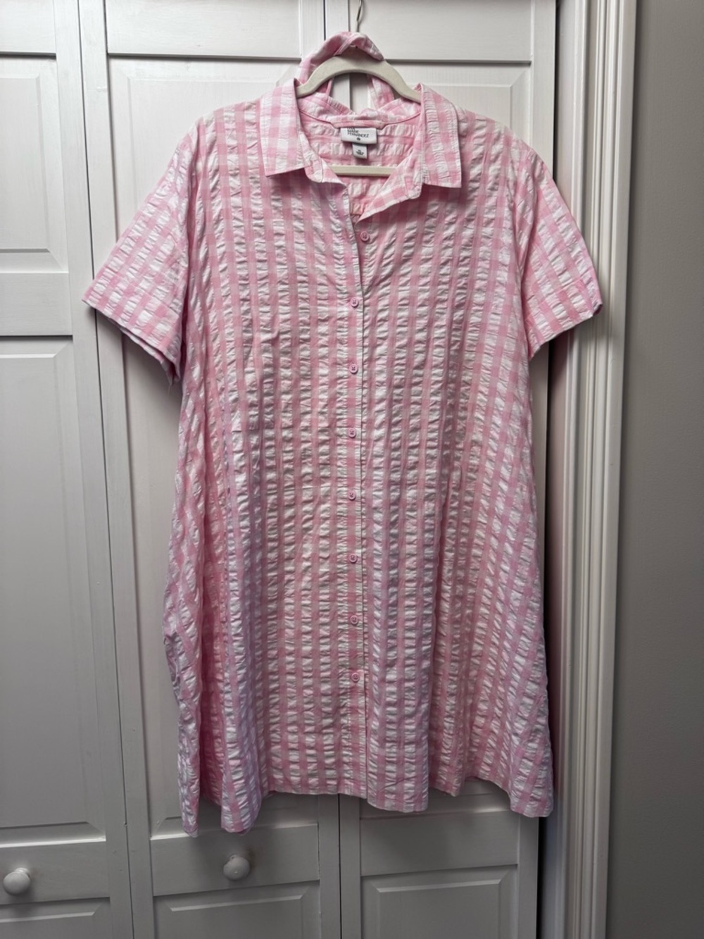 Lisa Marie Fernandez Pink and White Gingham Top